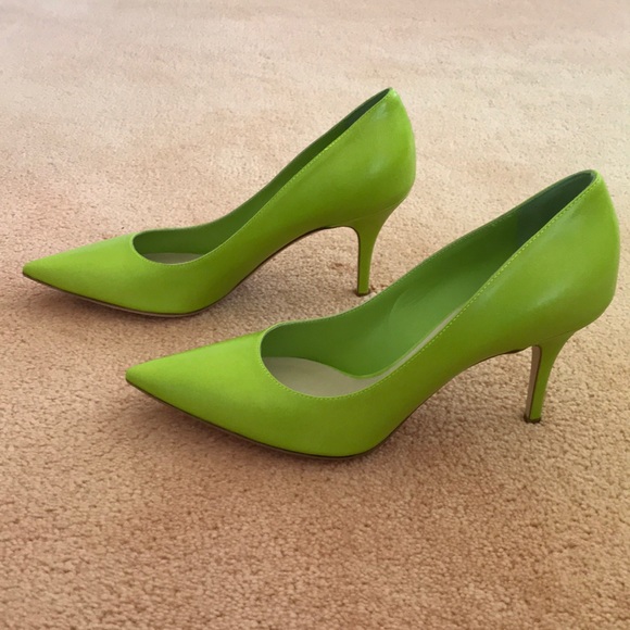 CHRISTIAN DIOR Green Leather High Heel Pumps - Picture 3 of 9